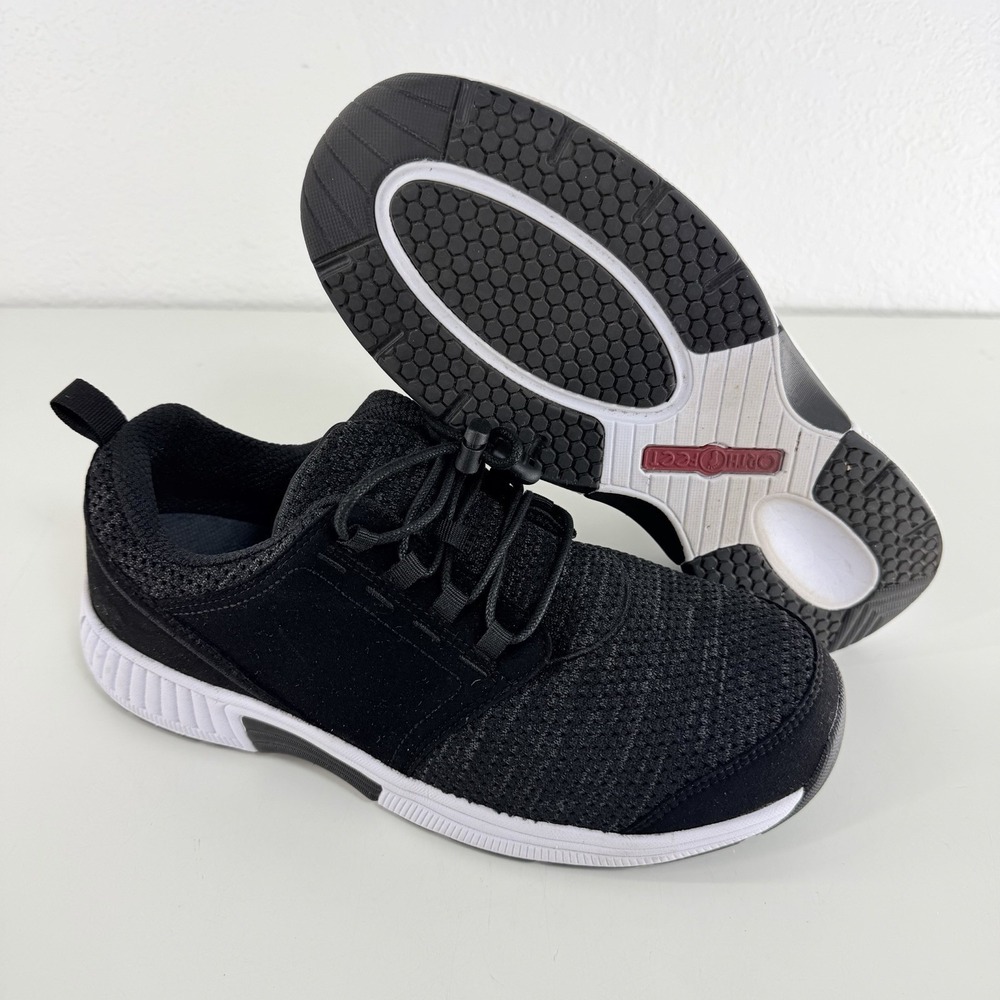 Orthofeet Women's Black Lightweight Athletic Sneakers